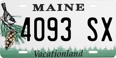 ME license plate 4093SX