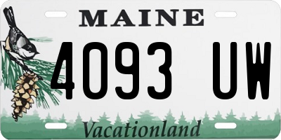 ME license plate 4093UW