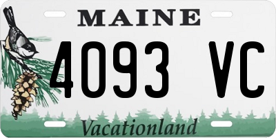 ME license plate 4093VC