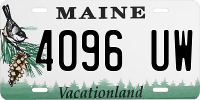 ME license plate 4096UW