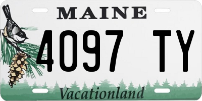 ME license plate 4097TY