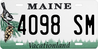 ME license plate 4098SM