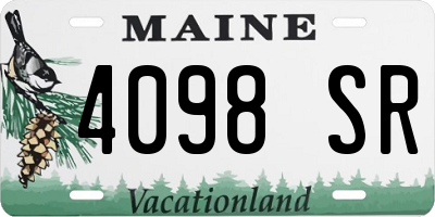 ME license plate 4098SR