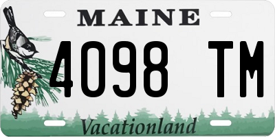 ME license plate 4098TM