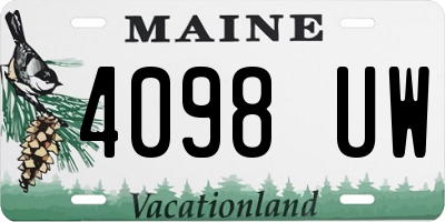 ME license plate 4098UW