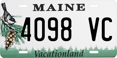 ME license plate 4098VC