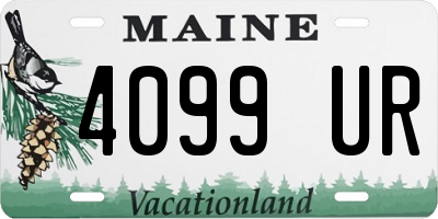 ME license plate 4099UR