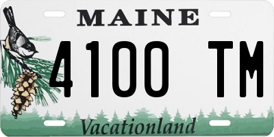 ME license plate 4100TM