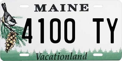 ME license plate 4100TY