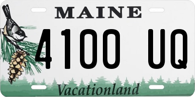 ME license plate 4100UQ