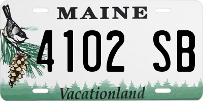 ME license plate 4102SB