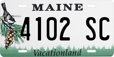 ME license plate 4102SC