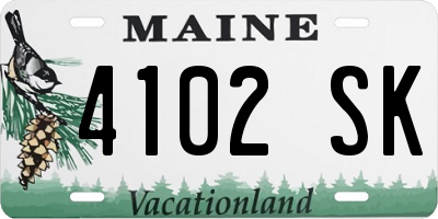 ME license plate 4102SK