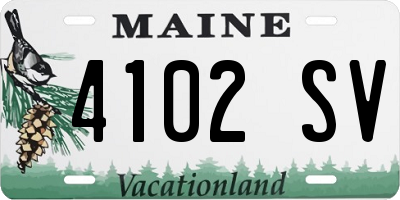 ME license plate 4102SV
