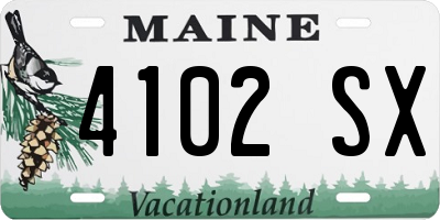 ME license plate 4102SX