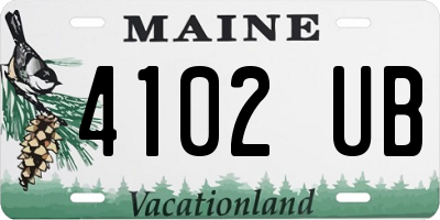 ME license plate 4102UB