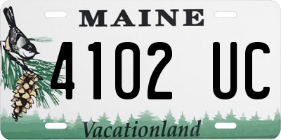 ME license plate 4102UC