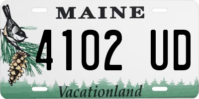 ME license plate 4102UD