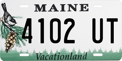 ME license plate 4102UT