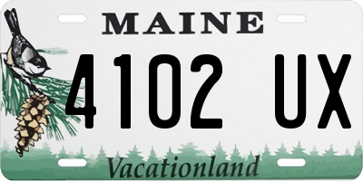 ME license plate 4102UX