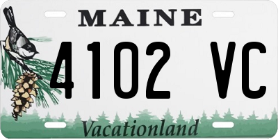 ME license plate 4102VC