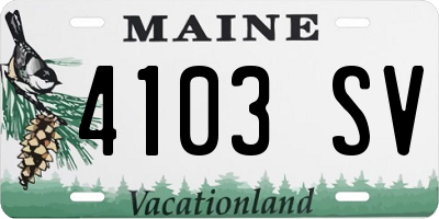 ME license plate 4103SV