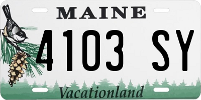 ME license plate 4103SY