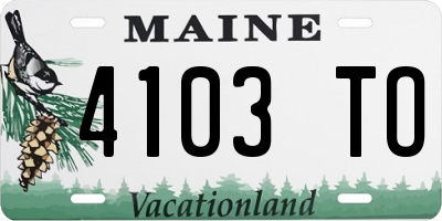 ME license plate 4103TO