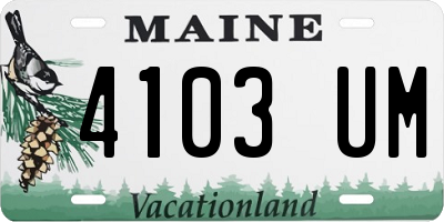 ME license plate 4103UM