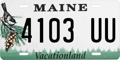 ME license plate 4103UU