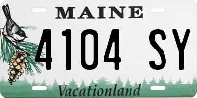 ME license plate 4104SY