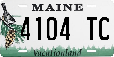 ME license plate 4104TC