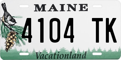 ME license plate 4104TK