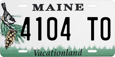 ME license plate 4104TO