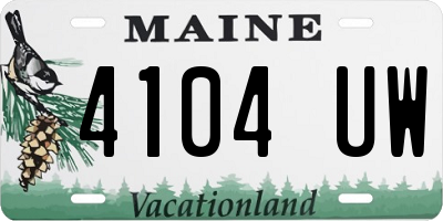 ME license plate 4104UW