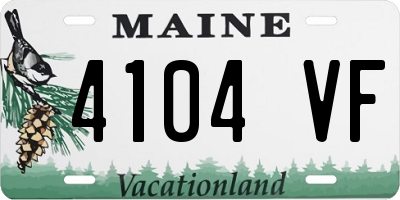 ME license plate 4104VF
