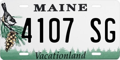 ME license plate 4107SG