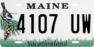 ME license plate 4107UW