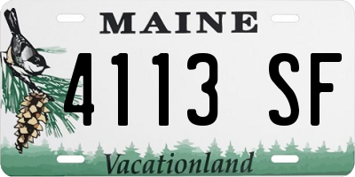 ME license plate 4113SF