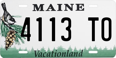 ME license plate 4113TO