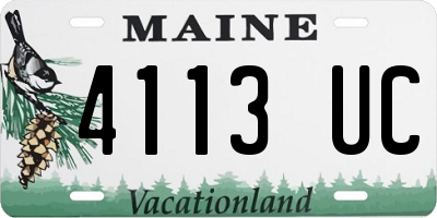 ME license plate 4113UC