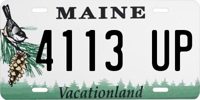 ME license plate 4113UP
