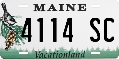 ME license plate 4114SC