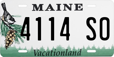 ME license plate 4114SO