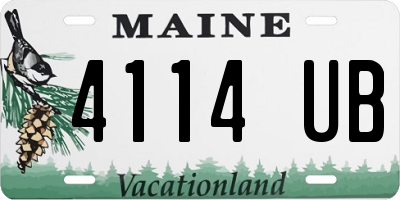 ME license plate 4114UB