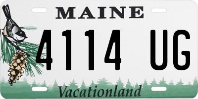 ME license plate 4114UG