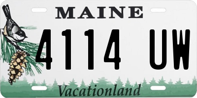 ME license plate 4114UW