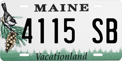 ME license plate 4115SB