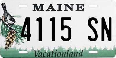 ME license plate 4115SN