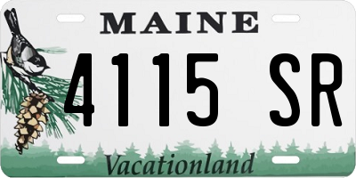 ME license plate 4115SR